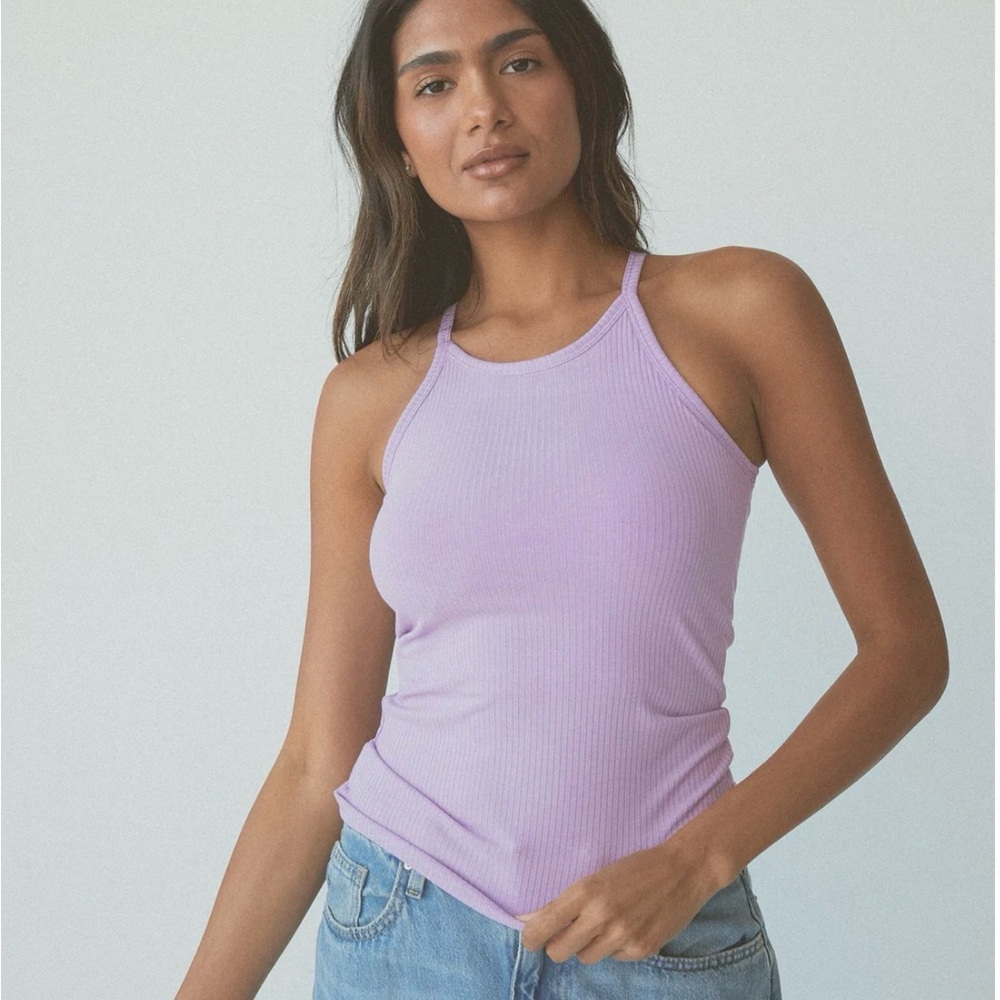 Klassy Lavender Ribbed Tank Top